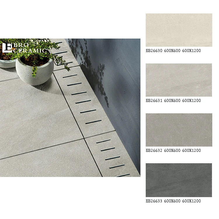 Outdoor 20mm Outdoor Pavement Modern Light Grey Car Park Floor Outdoor Floor Tile