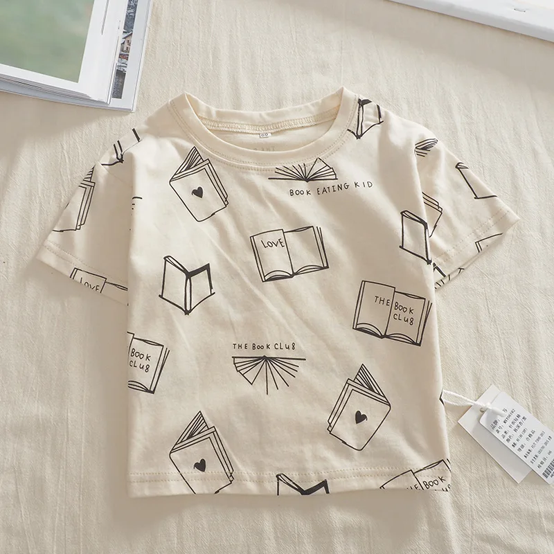 South Korea children's wear 2021 summer new children round collar T-shirt girls cotton short sleeve trend.jpg