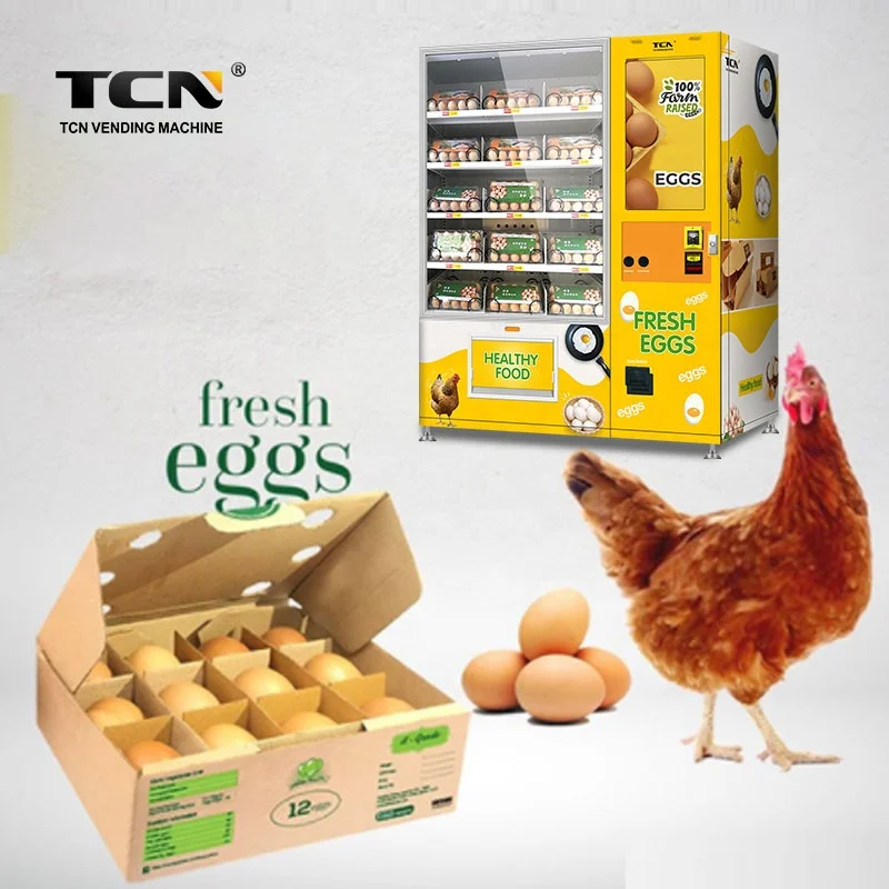TCN Fresh Egg Vending Machines with Elevator Refrigerated Vending Machines for Eggs Farm Egg Vending Machine