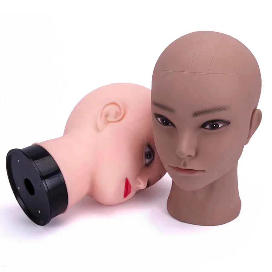 Leeons Wig Dispaly Plastic Bald Doll Training Head Beautiful Wholesale Wig Cosmetology Mannequin Head