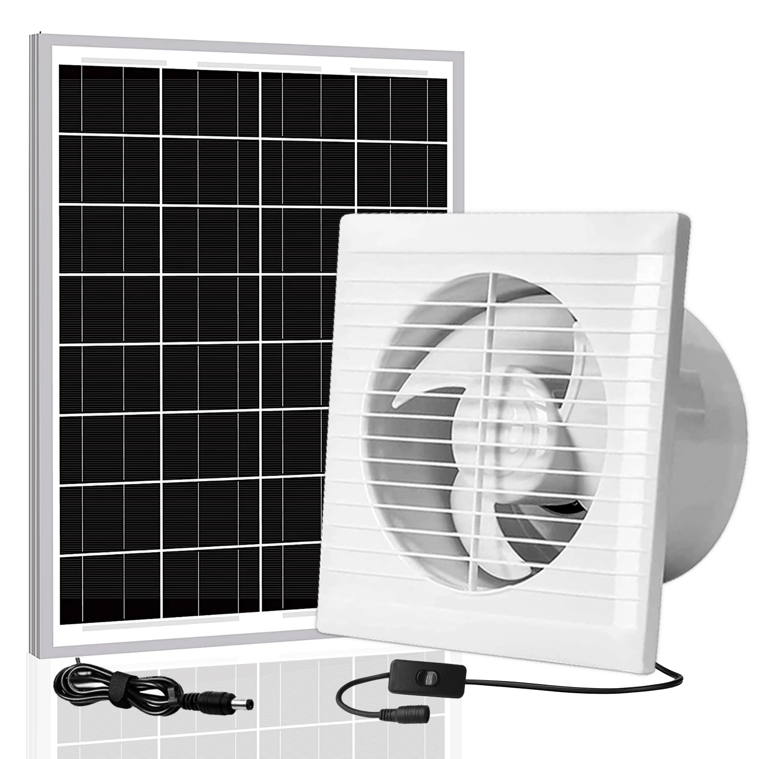 Solar 6 Inch Dc Exhaust Fan 12v Household Ventilation Fan Range