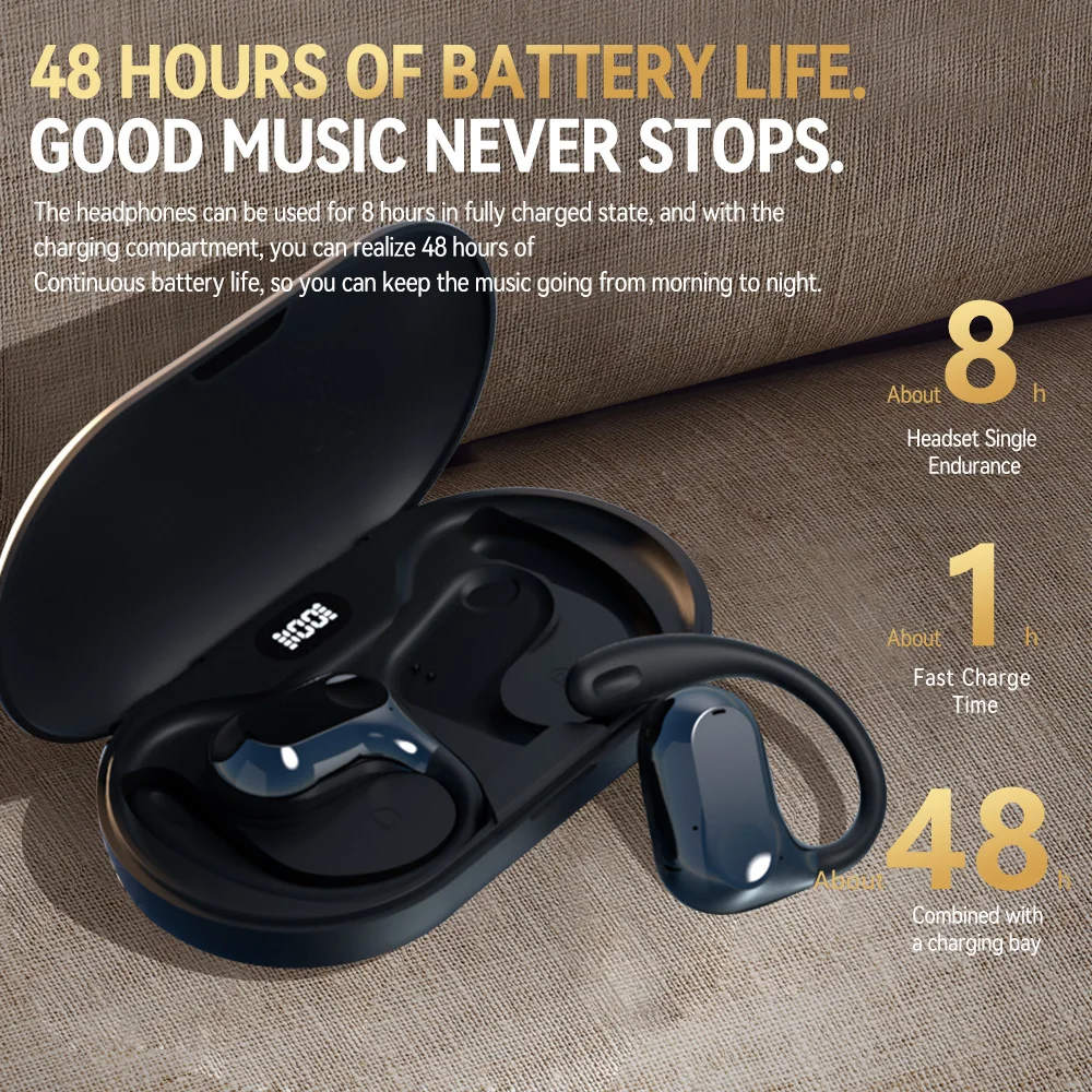 Lx03 Wireless Earphone Mini Earbuds Ear Clip Bone Conduction Noise Cancelling Wireless Headset