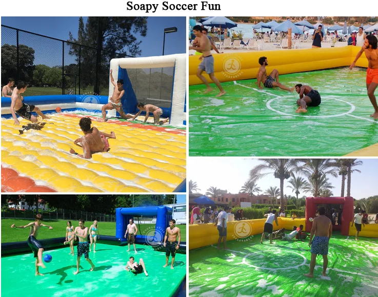 New Design Inflatable Soap Football Field,Inflatable Soap Soccer Field