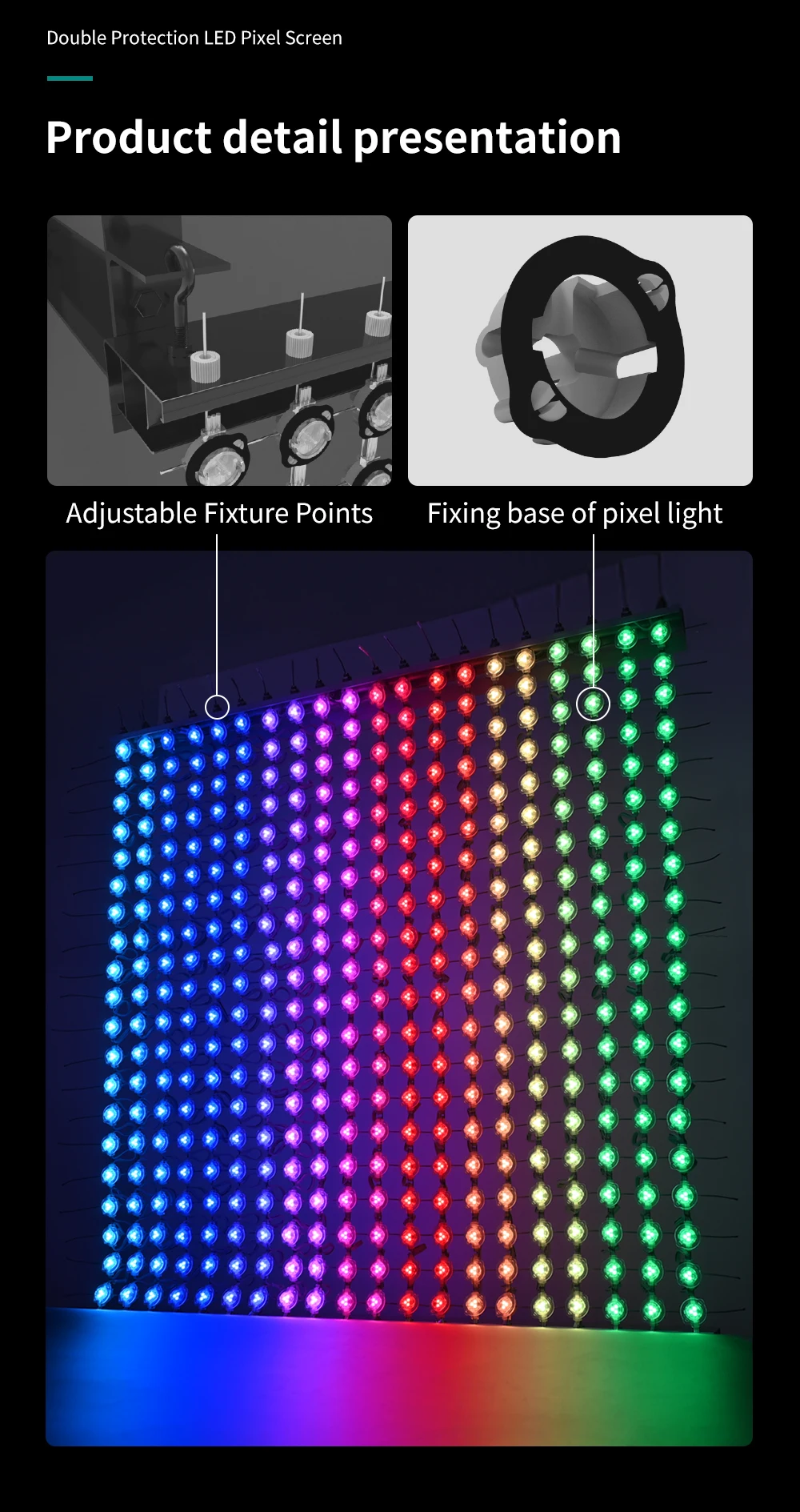 YD LED Curtain Pixel Mesh Screen - Outdoor IP68 Waterproof