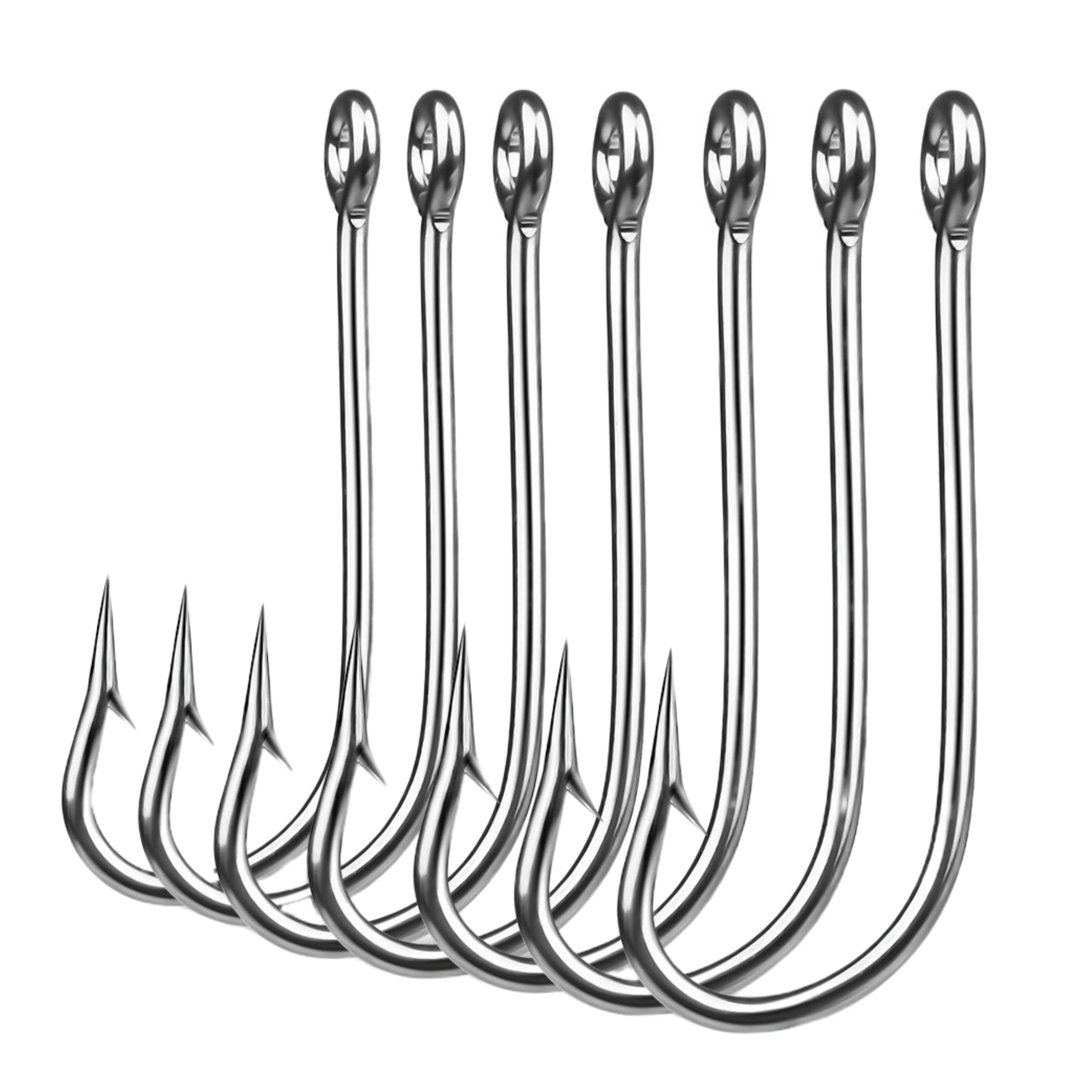 High Quality 5# 7# 50pcs Top Stainless Steel Sea Boat Fishing Hook With ...