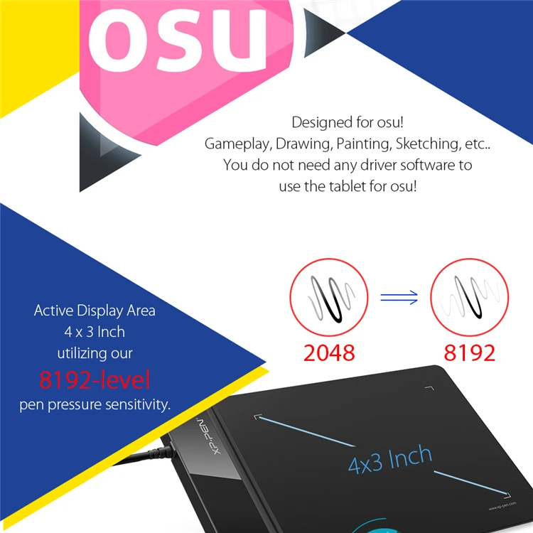 Graphic Tablet XP-PEN Star G430S Tableta Grafica Cheap Price Pen Pad Digital Battery-Free Stylus Other Computer Accessories