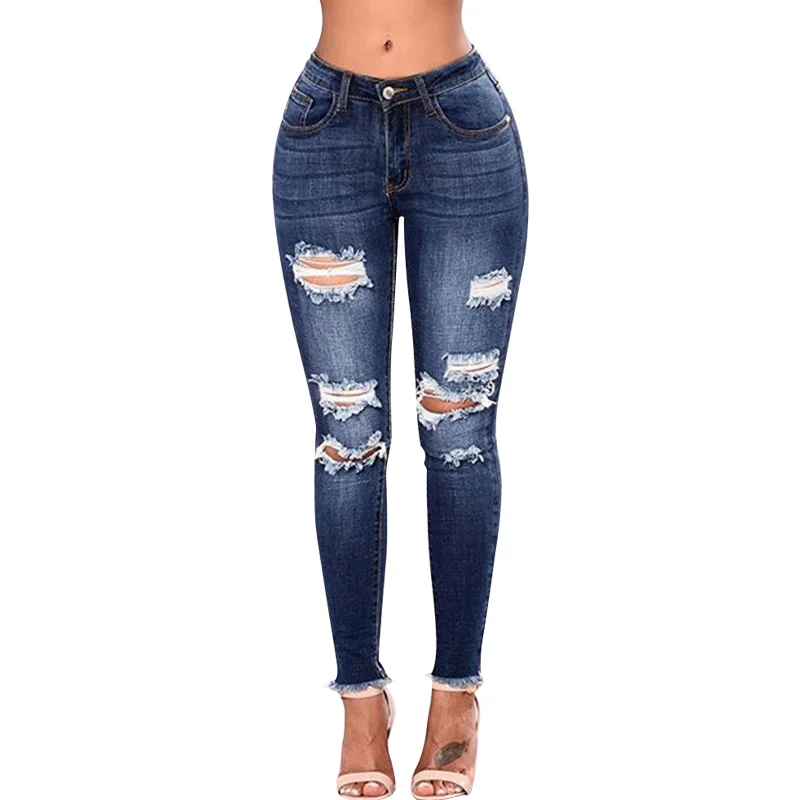 Ladies jeans with holes Clearance