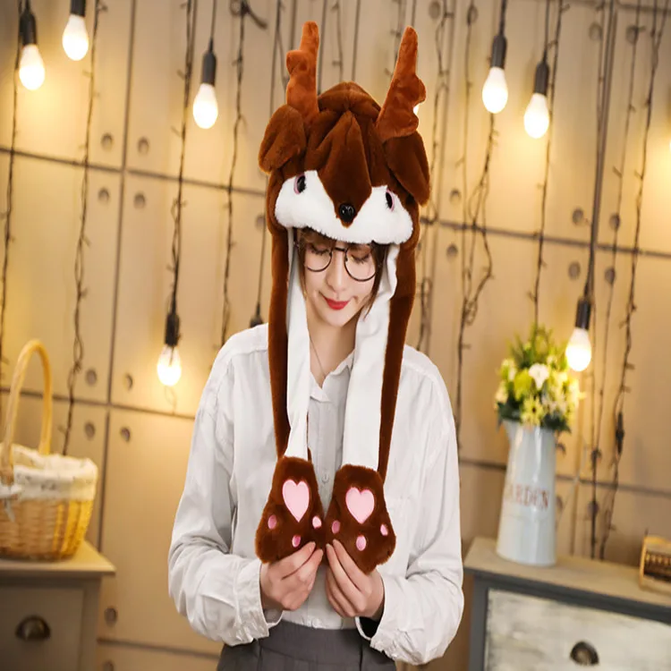 Different Styles Plush Animal Hat with Movning Ears