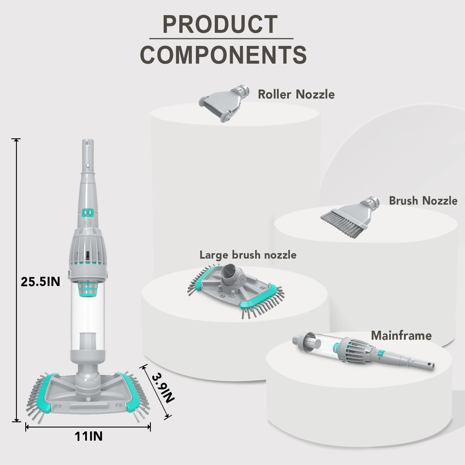BN30 Handheld Battery Operated Automatic Pool Vacuum Slide Brush for Above Ground Pool Vacuum Cleaner Electric Cleaning Brush