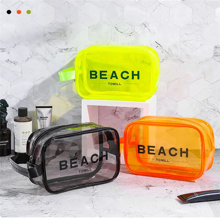 Customized Promotional Strong Durable PVC Clear Transparent Makeup Bag for Packing Cosmetic