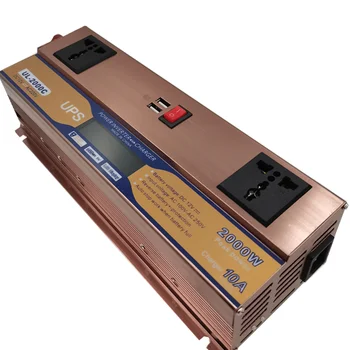 2000W Inverter With Charger Ups Inverter With Charger Dc 12v 24v To Ac 110v 220v 50Hz 10A Charging Function For Household