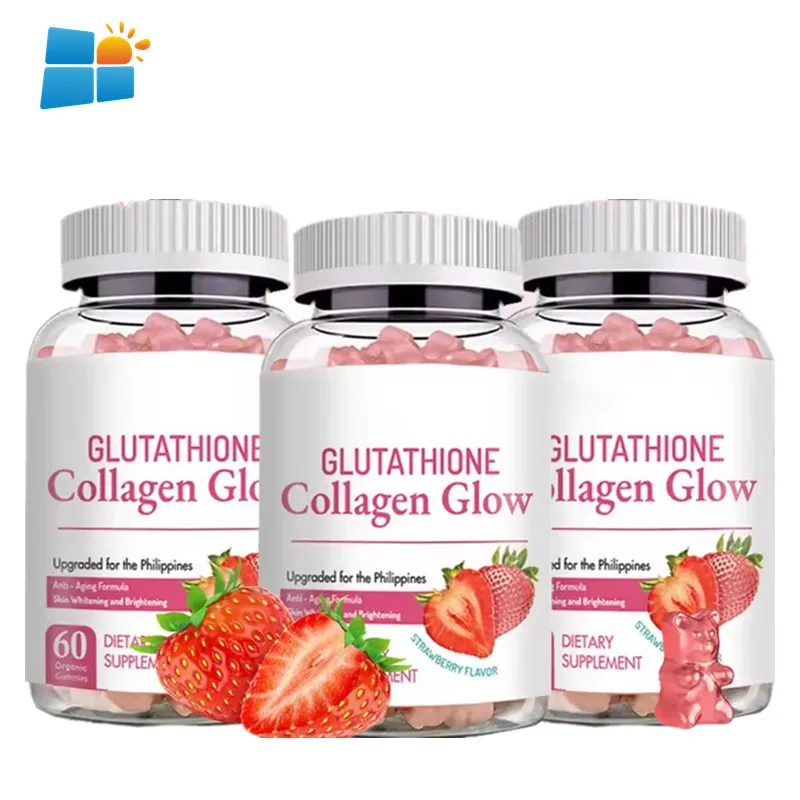 nature glow glutathione collagen glow philippines OEM/ODM/OBM Wholesale Gummies Support Flavor:KIWI STRAWBERRY Syringe dose for 0.5mg damaged skin barrier