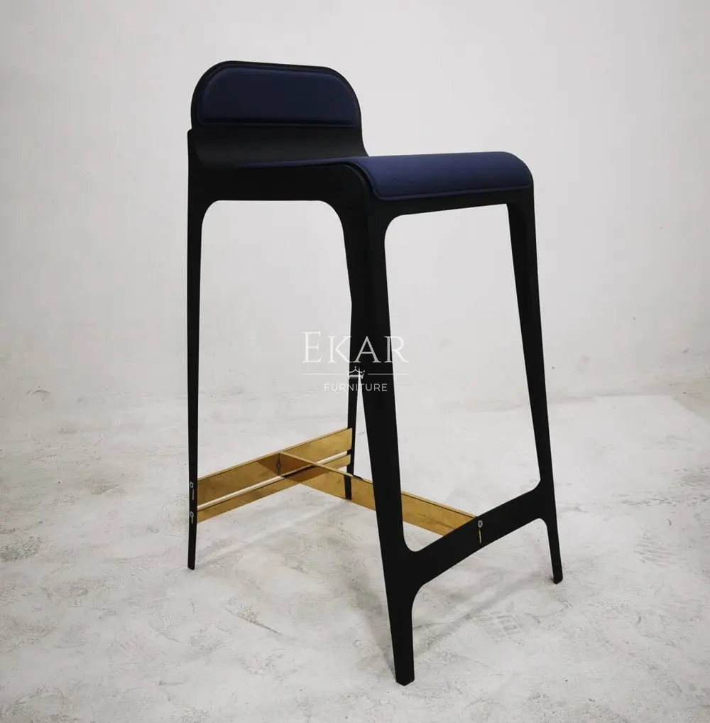 Stock Big Sale Modern genuine leather 304 stainless steel bar counter bar chair designer restaurant bar stools details