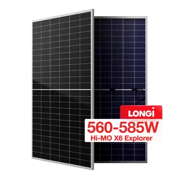 LONGI HiMo X6 550W Monofacial Dual Glass  120 144 Cells for Commercial Use Black Solar Panel Bifacial with Production Warranty