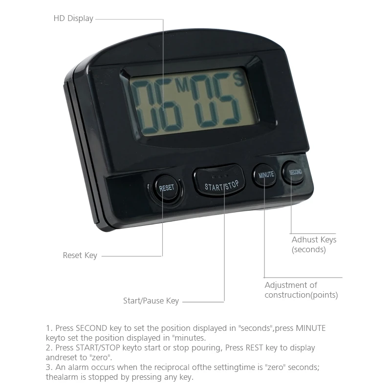 Factory Direct Sale Timer 331 Digital LCD Display 99 Minutes 59 Seconds Countdown Barbecue Cook Work Study Timer