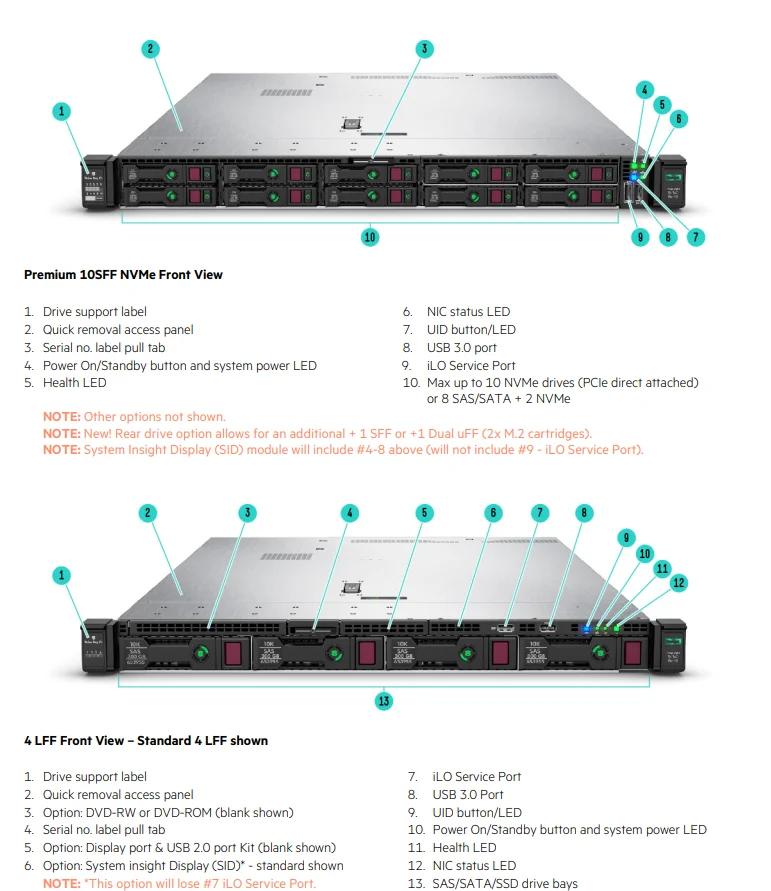 HPE ProLiant DL360 Gen10 1U Rack Server Intel Xeon Scalable CPU 8-10 SFF Drives DDR4 Enterprise Computing Platform-in Stock