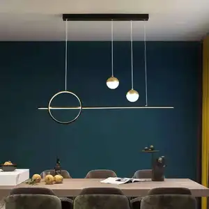 Modern Black Gold Pendant Lamp for Hotel Restaurant Bar-Designer Chandelier for Bedroom Living Room Dining Adjustable Height