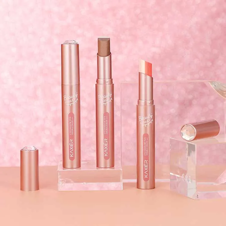 Оптовая продажа, модные двухцветные водостойкие тени для век, легко Окрашиваемые