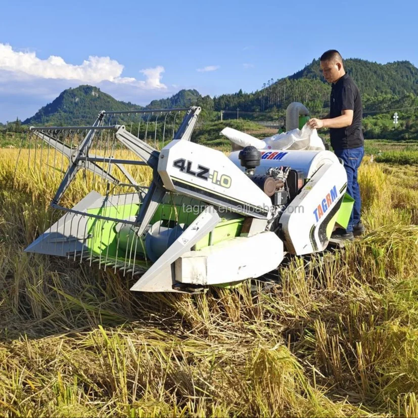 Moissonneuse Batteuse De Riz Wheat Harvesting Machine Mini Rice Combine Harvester Multifunctional Harvesters for Wheat and Rice