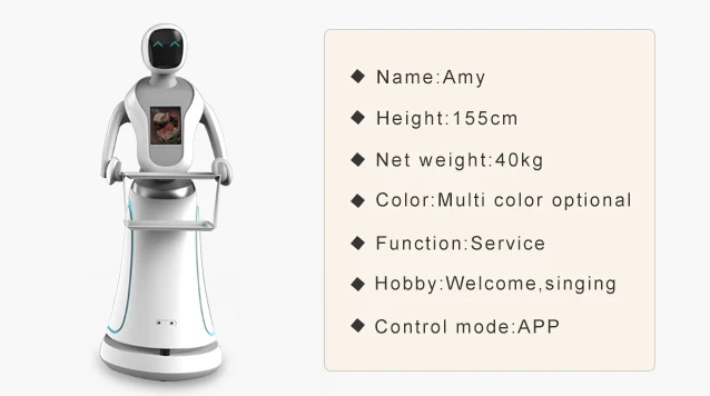 CSJBOT Factory Restaurant Touchless Waitress Service Automatic Obstacle Avoidance Charging Food Delivery Robot