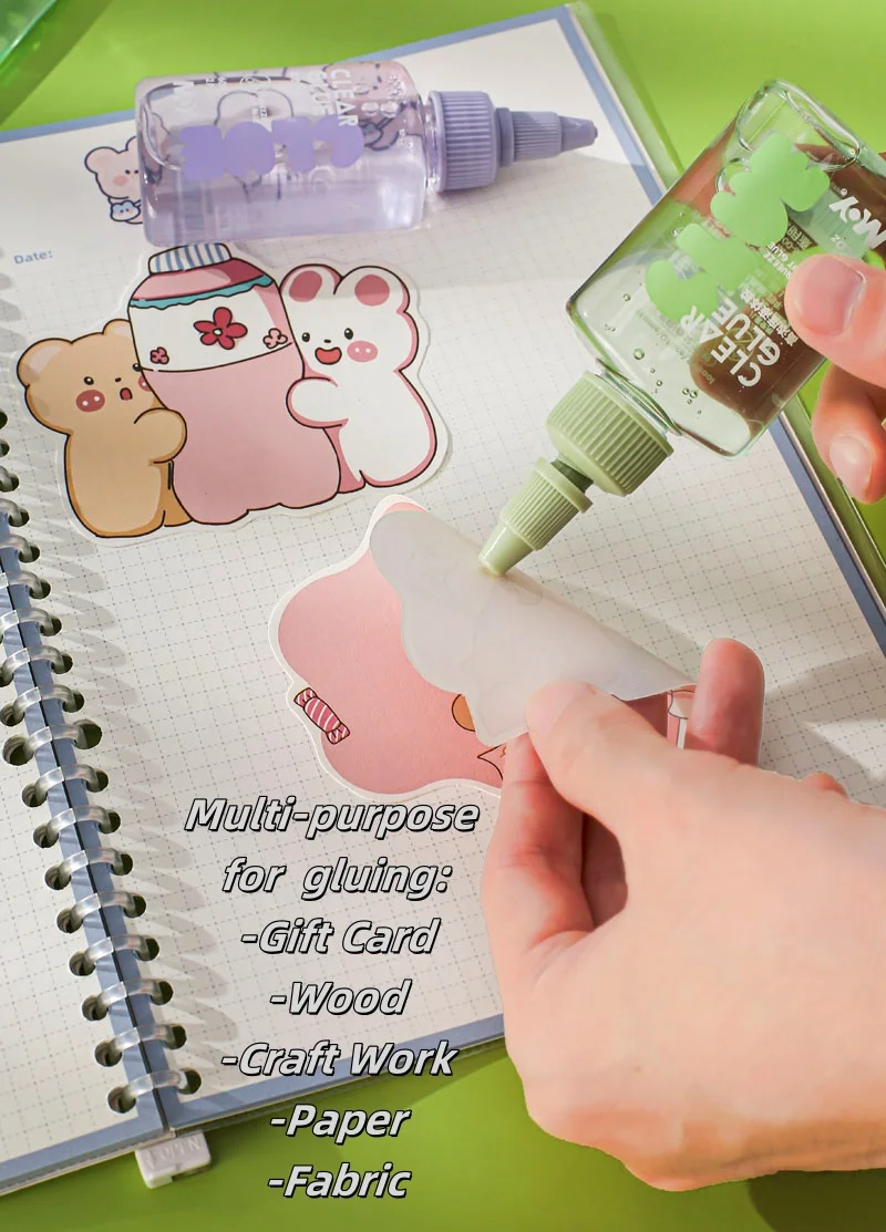 High Concentration Transparent Liquid Glue  for Office Use Children Students Handmade DIY Slime Paper Clear Glue Rotate Opening