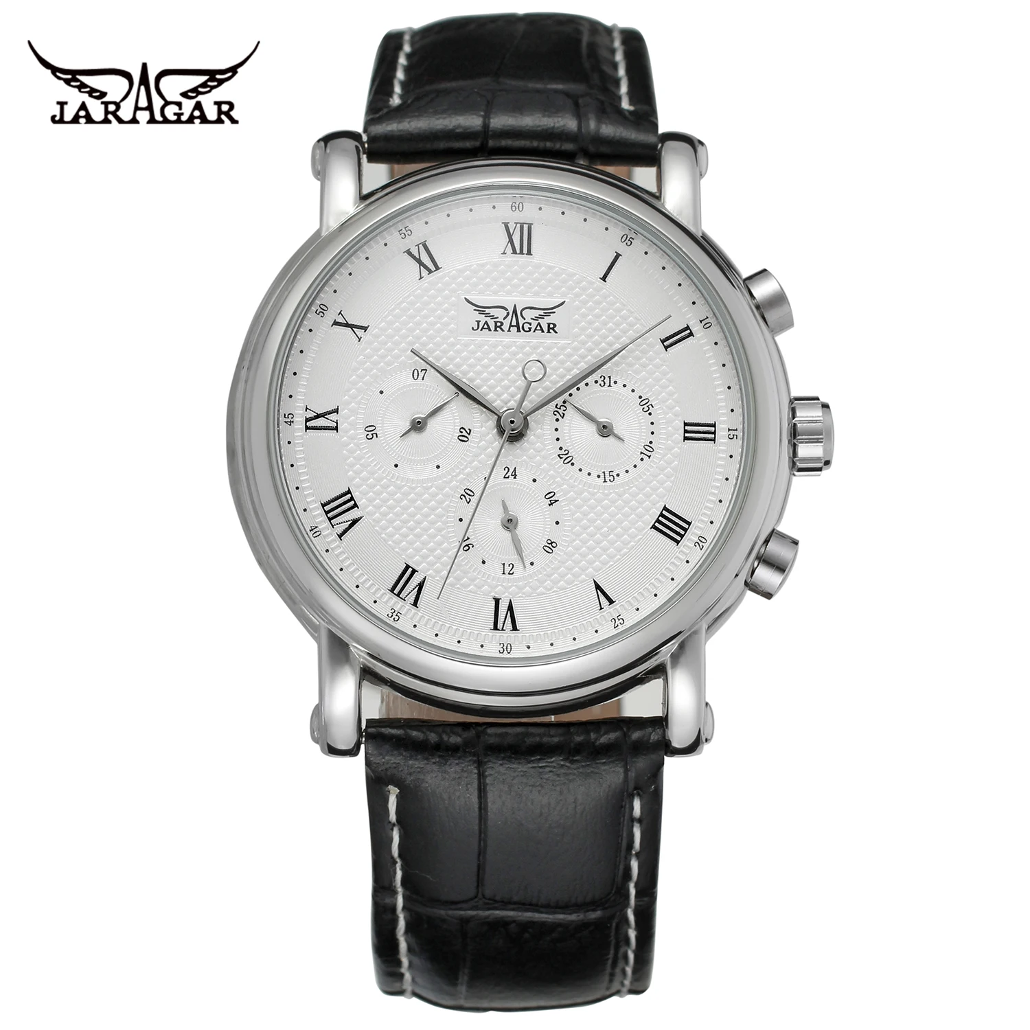 JARAGAR Men's Automatic Leather Watch