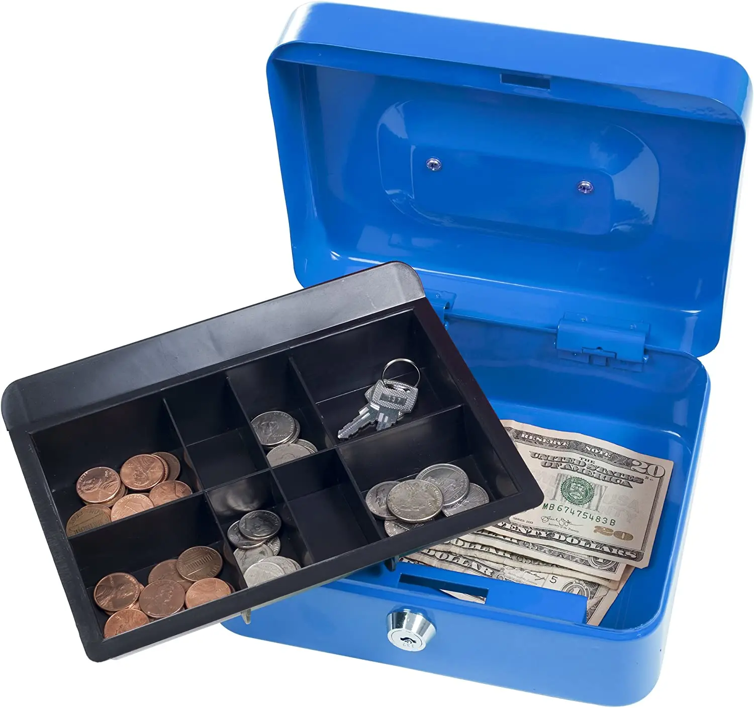 Сейф с отделением для монет-безопасный и безопасный хранения мелких ценностей в ключе надежный металлический ящик наличных денег порошковым покрытием