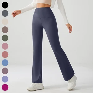 Wholesale Breathable Trousers Women Flare Pant Solid Color Flared Trousers Women Elastic Flared Trousers