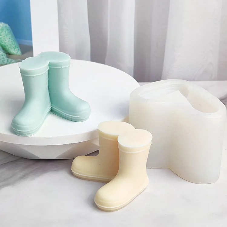 YS Boot Modeling Silicone Candle Mold Gypsum Ornaments Desktop Decorations Casting Mould DIY Aromatherapy Candle Making Tool