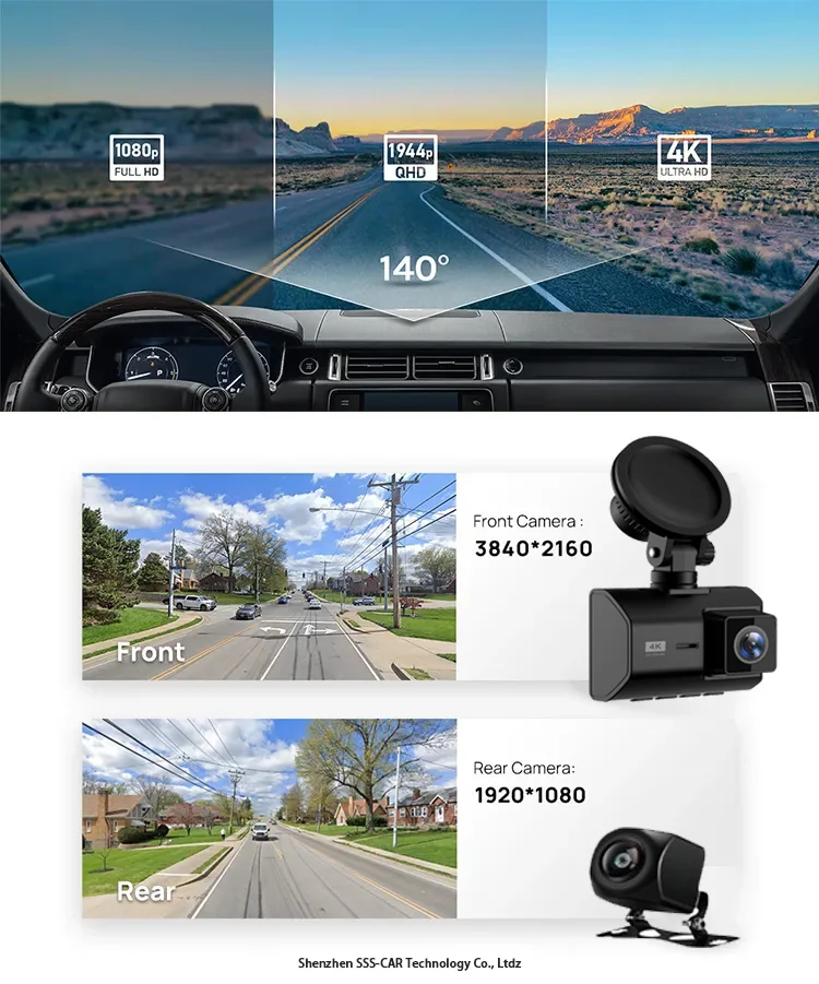 Wireless 2 Inch Dashcam Car Dash Cam 4k Dash Car Camera With Wifi Gps ...