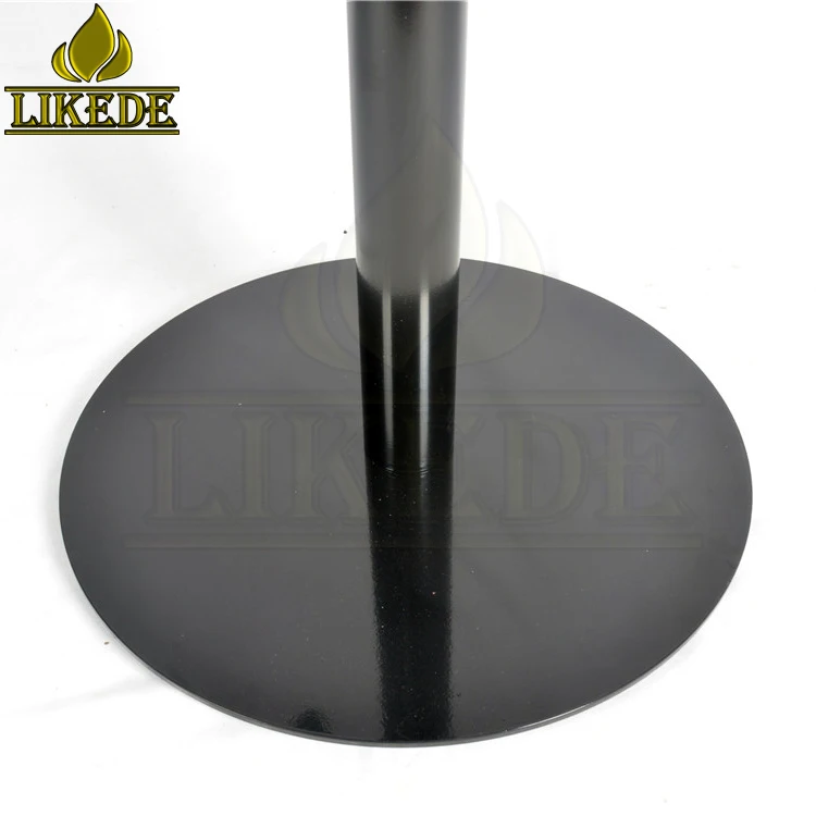 New black iron frame metal dining table bases round steel table legs