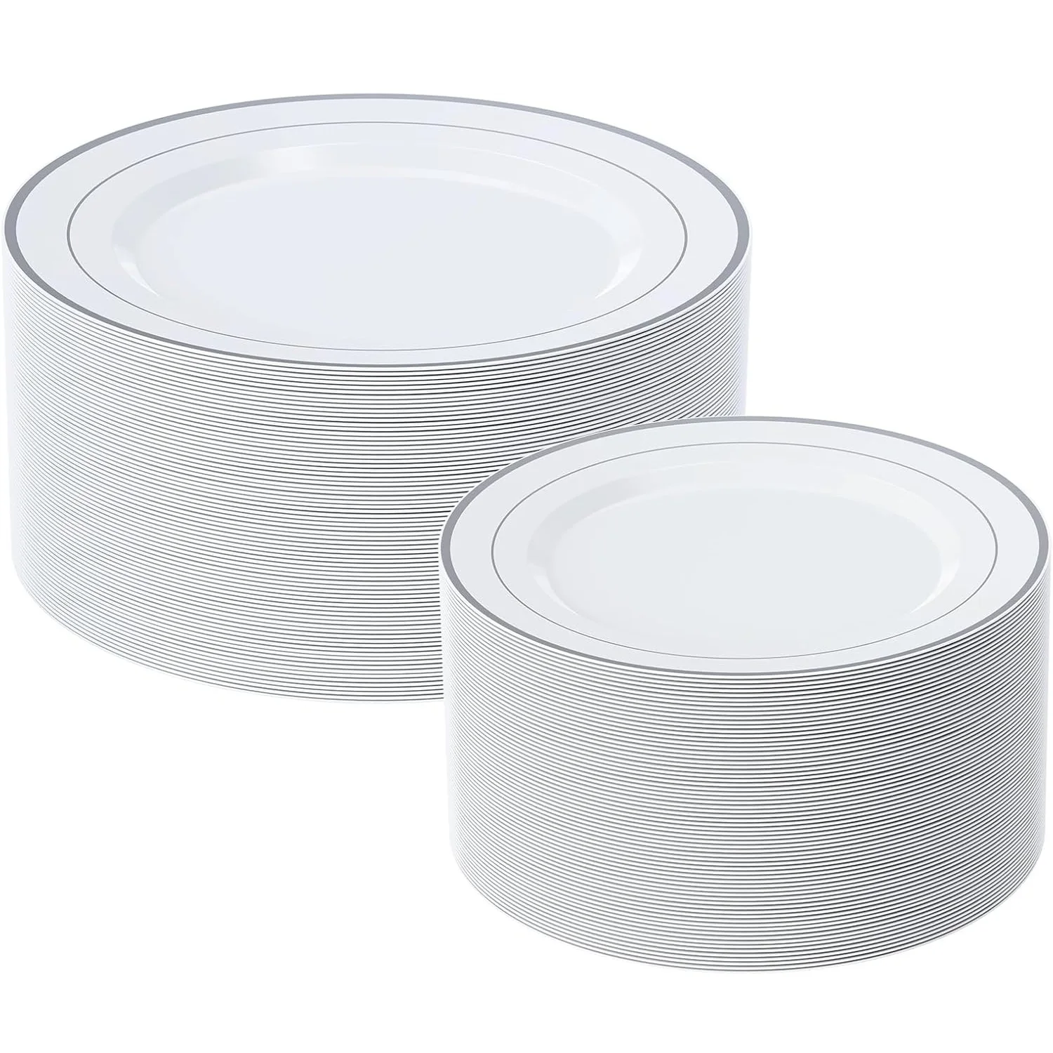 Silber Plastik Teller Einweg Teller Mit Silbernem Rand Essteller Dessert Vorspeise P Spät Elegant Fancy Hochzeits Empfang