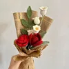 Mix and match of red rose and white lily of the valley