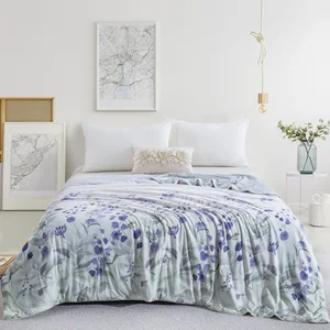 Custom logo Bedding Comforter Quilted Cool Summer Blanket Solid Comforted 4PCS Duvet Quilt Set