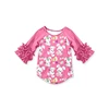 Hot Pink Easter Bunny Painting Egg Raglan Ruffle Sleeve Top