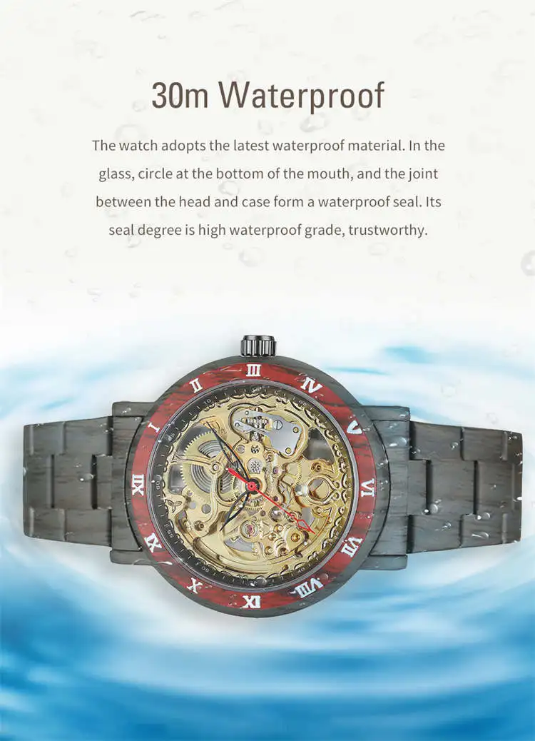 8277 Мужские механические часы из нержавеющей стали