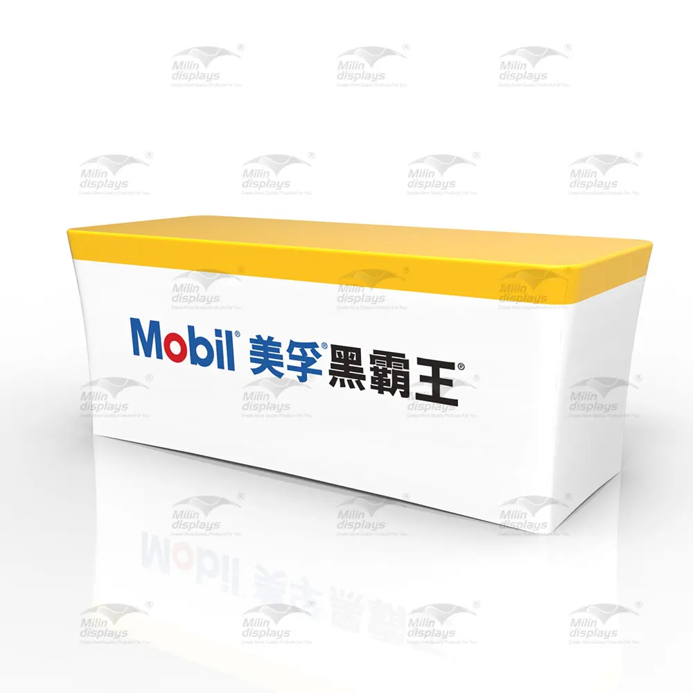 6ft Rectangular Fitted  Stretch Fabric Table Covers Custom Top Table Wrap Cloth With Logo