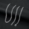 Cadena cubana de plata de 3 mm * 60 cm.