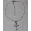 Pearl cross frame necklace