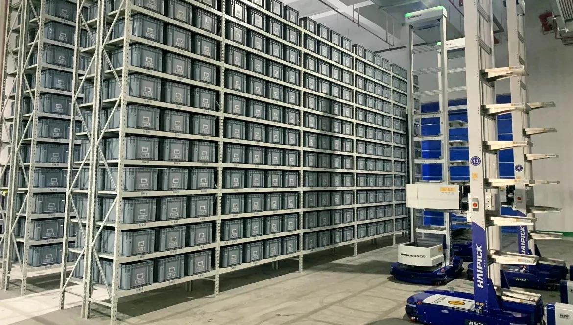 Automated Miniload PP Plastic Crate Storage System Solid Box Design ...