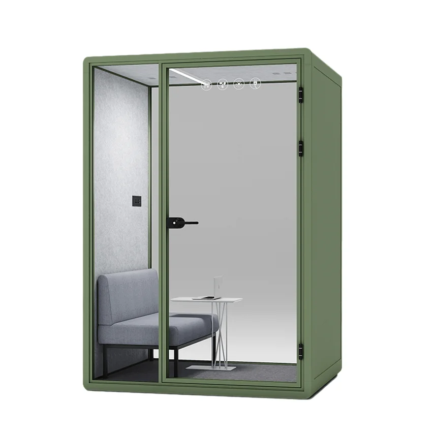 PHONE BOOTH L Office booth with built-in lights By Kettal