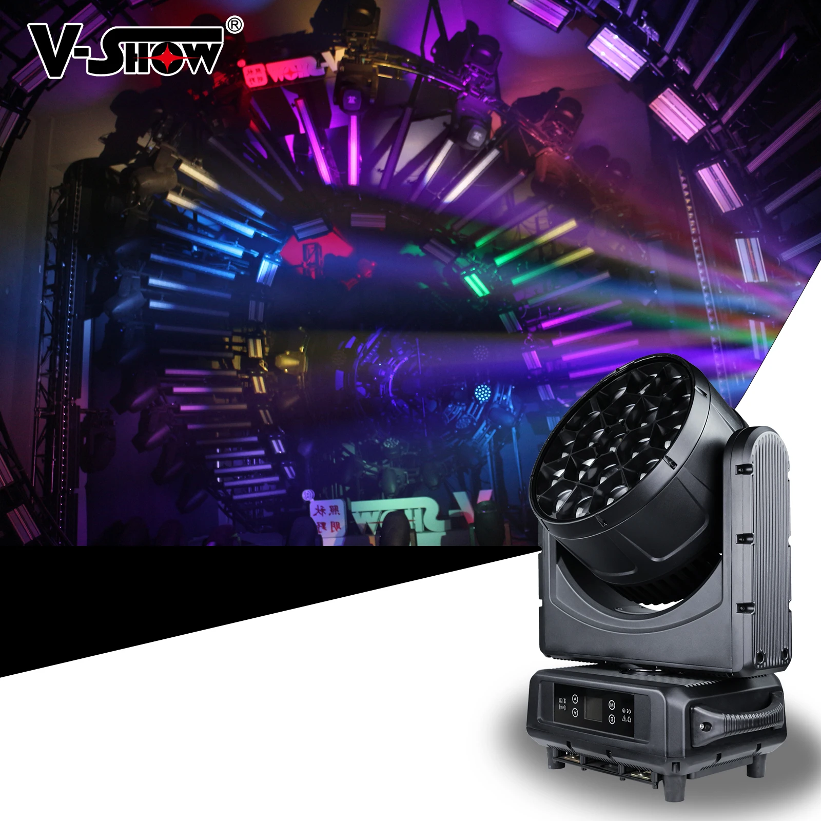 VSHOW IP1940 Moving Head Lights - RGBW Outdoor Stage Lighting
