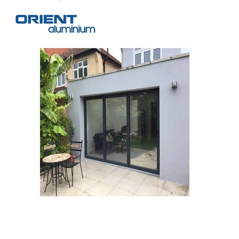 Balcony Aluminum Sliding Doors Glass Aluminum Door Entrance Folding Door Aluminium Bifold Patio With Mosquito Net for Homes