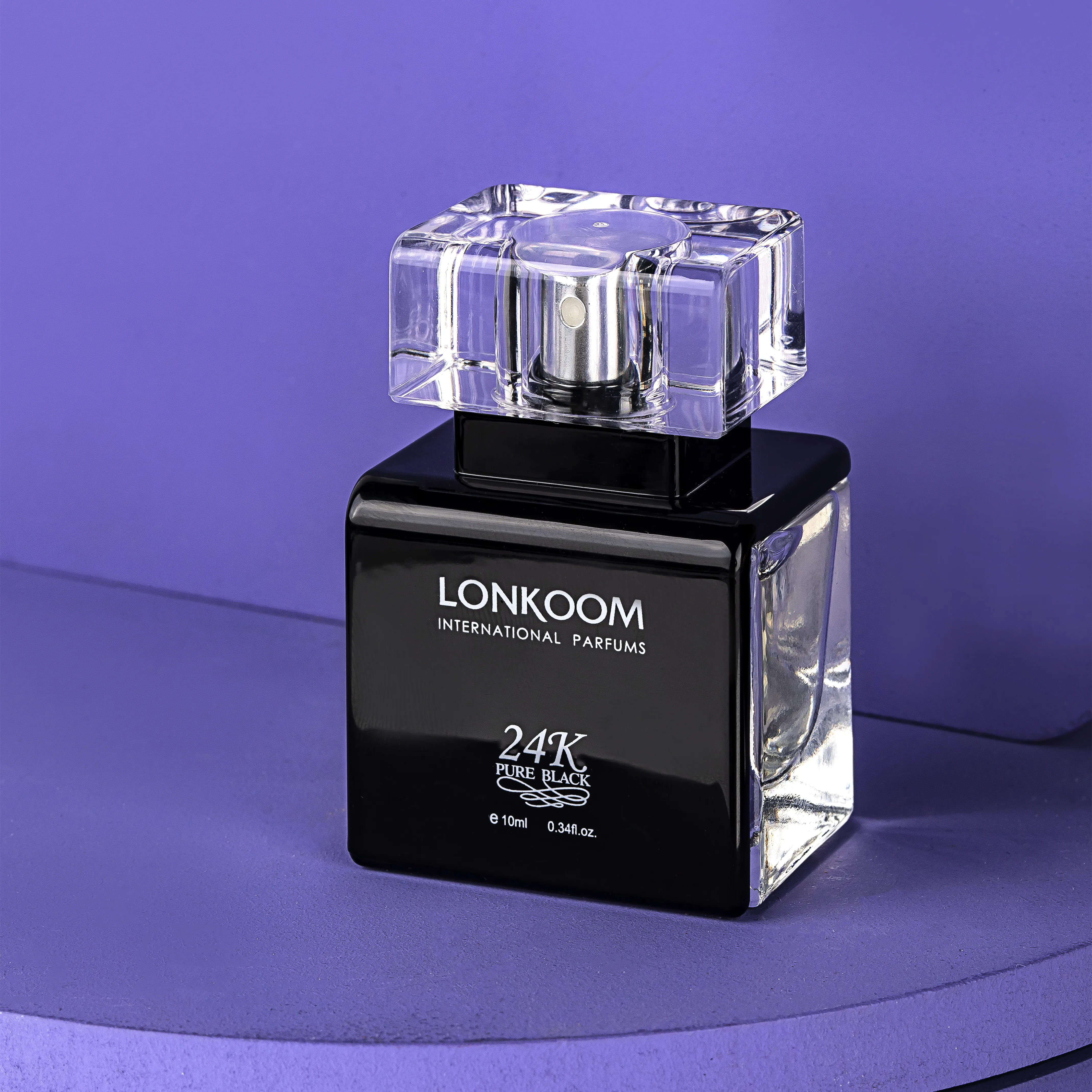 50ml Men Perfume Unique Design Portable Traveling Size Bottle LONKOOM Mini Perfume 24K Pure Black