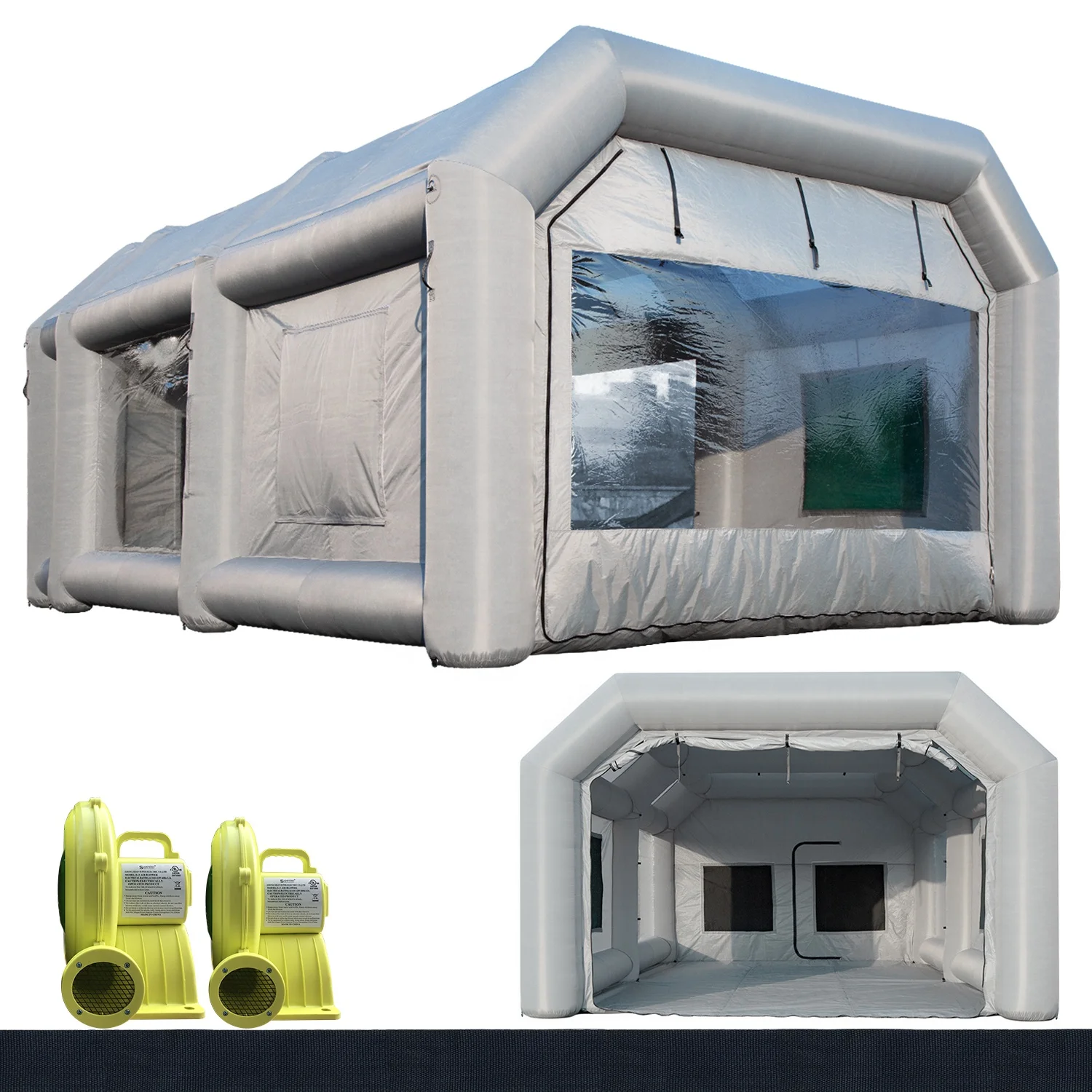 Inflatable Paint Booth 20x10x9Ft with Air Filter System & 1100W