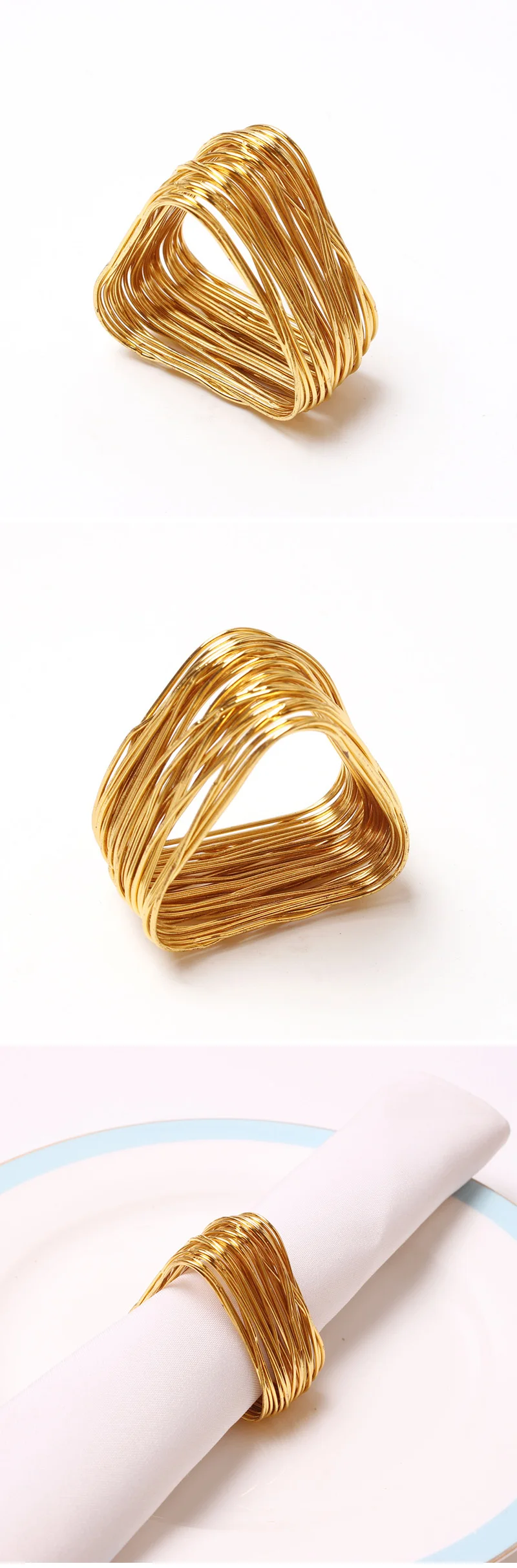 Simple Triangle Napkin Buckle Gold Plating Geometric Napkin Ring Buy