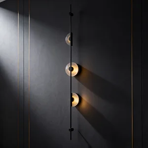 JACKSUN New Chinese-Style Long Wall Lamp Hotel Nordic Feature Wall Staircase Minimalist Villa Marble Living Room Lighting