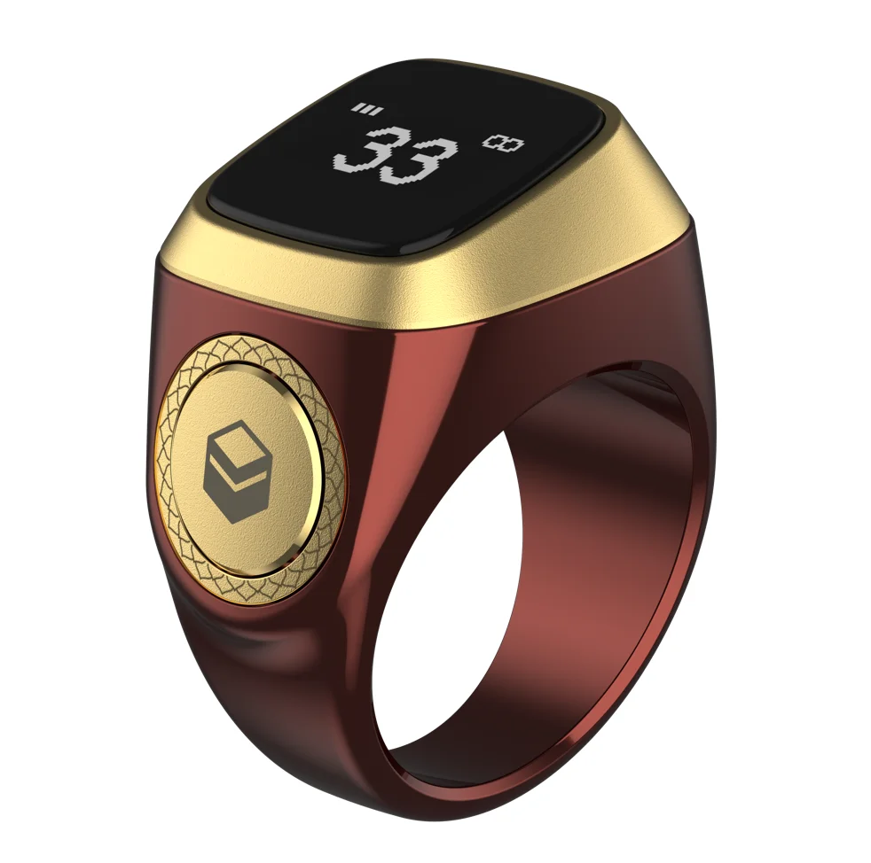 Islamic Iqibla Smart Tasbih Tally Counter Ring Muslims Digital Tasbih Counter Smart Zikr Ring for Ramadan
