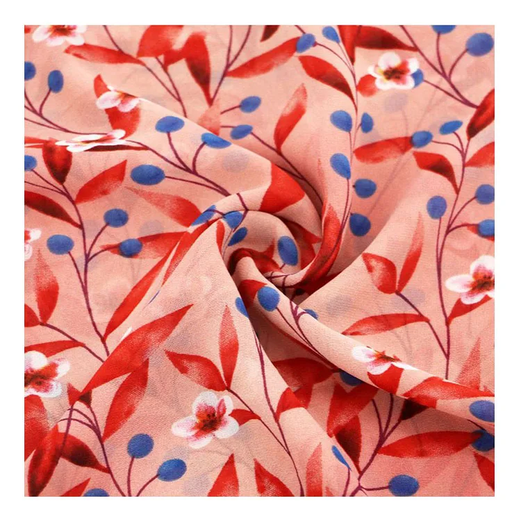 Intera vendita Nuovo tessuto stampato Georgette tessuto primavera estate abito donna moda chiffon