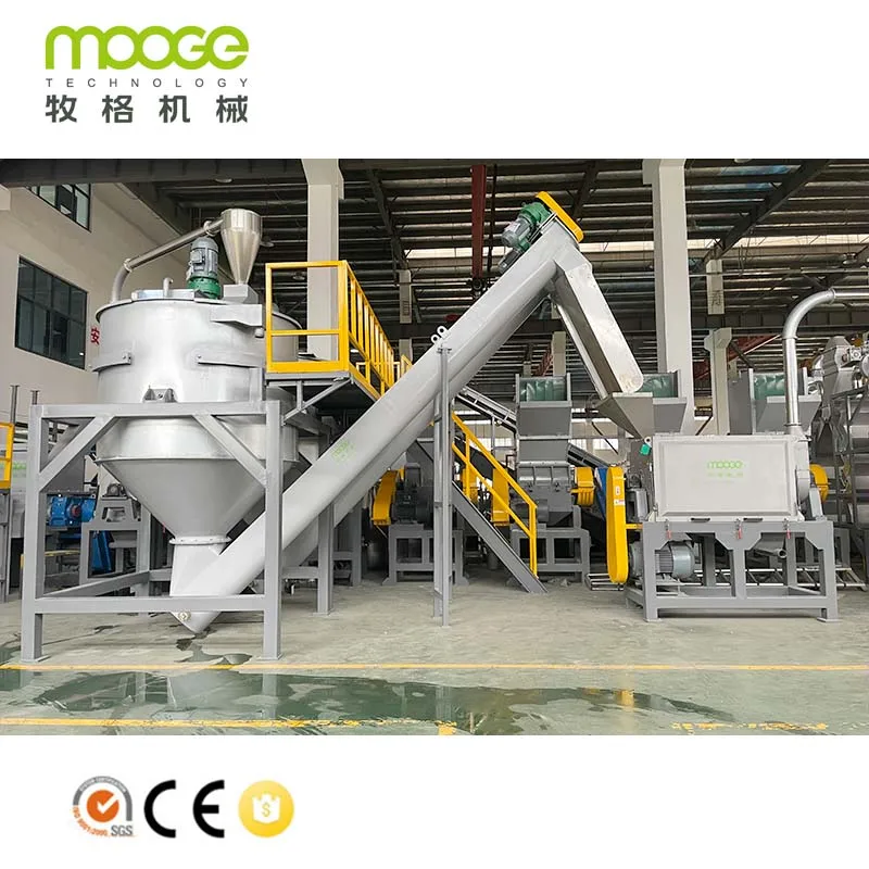 PET Bottle Plastic Crushing and Hot Washing Recycling Line